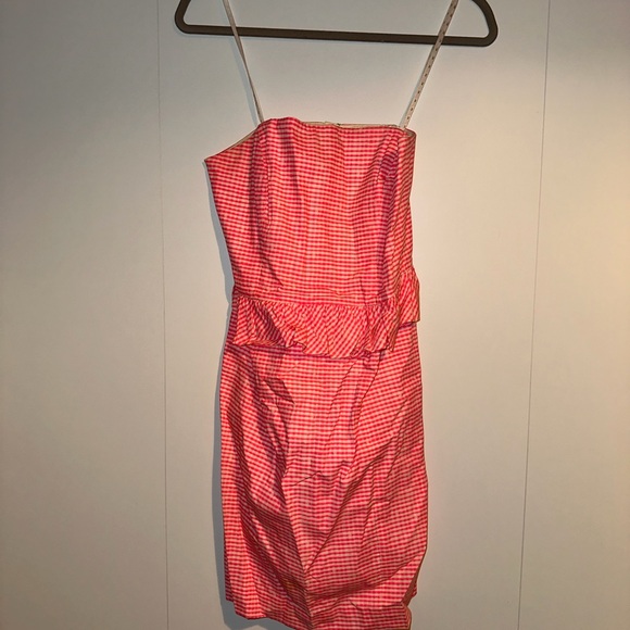 Lilly Pulitzer Strapless Gingham Dress - Coral - Picture 2 of 6